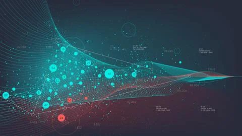 Visualization digital flow of information, processing and structuring big dat イラスト素材
