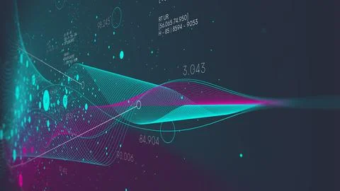 Visualization digital flow of information, processing and structuring big d.. Stock Illustration