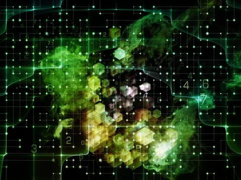 Visualization of Digital Grid Stock Illustration