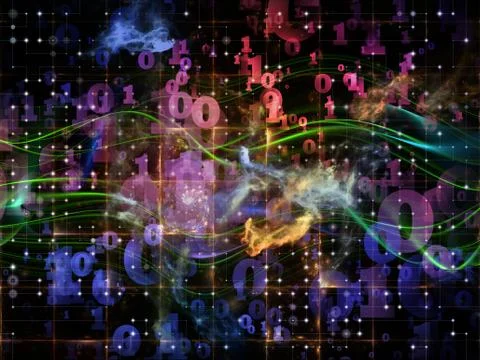Visualization of Digital Grid 스톡 일러스트