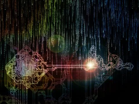 Visualization of Digital Key Code 스톡 일러스트