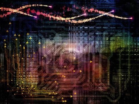 Visualization of Digital Network Illustrazione stock