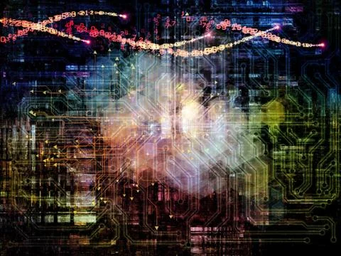 Visualization of Digital Network Stock Illustration