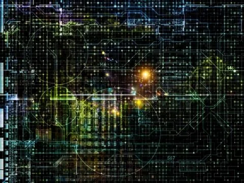 Visualization of Digital Network 库存插图