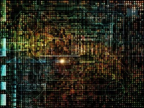 Visualization of Digital Network Stock Illustration