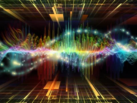 Visualization of Digital Oscillation Illustrazione stock