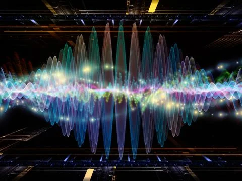 Visualization of Digital Oscillation Illustrazione stock