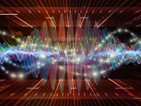 Visualization of Digital Oscillation Illustrazione stock