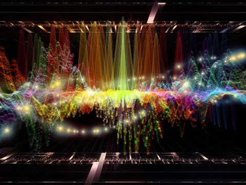 Visualization of Digital Oscillation Stock Illustration