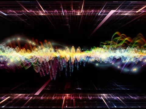 Visualization of Digital Oscillation Stock Illustration