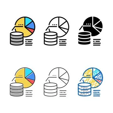 Visualization digital processing color icon clean vector Stock Illustration