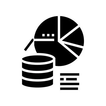 Visualization digital processing glyph icon vector illustration 스톡 일러스트