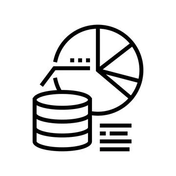 Visualization digital processing line icon vector illustration Illustrazione stock