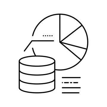 Visualization digital processing line icon vector illustration Stock Illustration