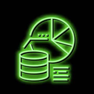 Visualization digital processing neon glow icon illustration Illustrazione stock