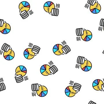 Visualization digital processing vector seamless pattern 스톡 일러스트