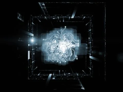 Visualization of Digital Processor Stock Illustration