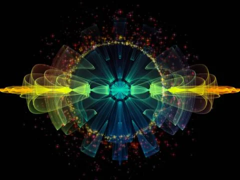 Visualization of Digital Radial Oscillation Stock Illustration
