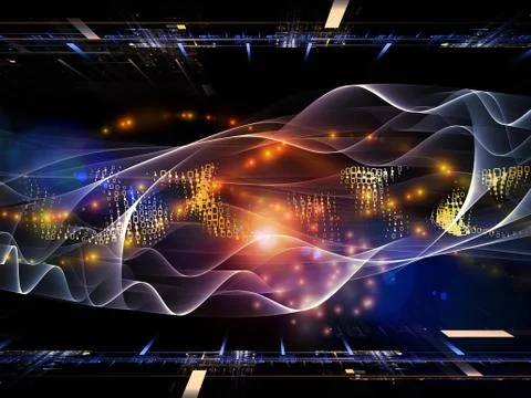 Visualization of Digital Sine Wave 스톡 일러스트