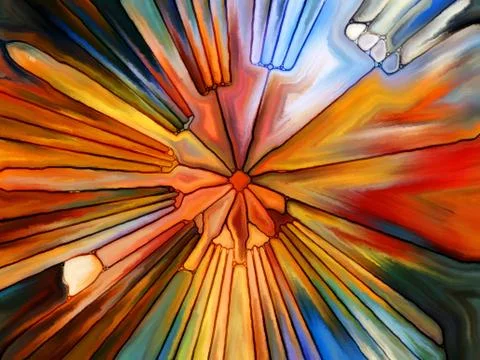 Visualization of Digital Stained Glass Stock Illustration