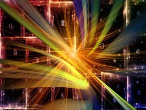 Visualization of Digital World 스톡 일러스트