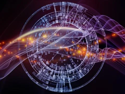 Visualization of Digital World 스톡 일러스트