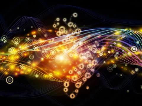 Visualization of Dynamic Network Illustrazione stock