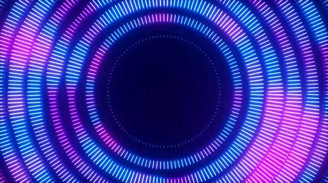 Visualization of a glowing circle. Pink blue 3d illustration Illustrazione stock