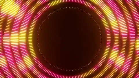Visualization of a glowing circle. Pink-yellow. 3d illustration Illustrazione stock