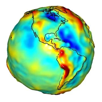 This visualization of a gravity model was created with data from NASA s Gr... 스톡 사진