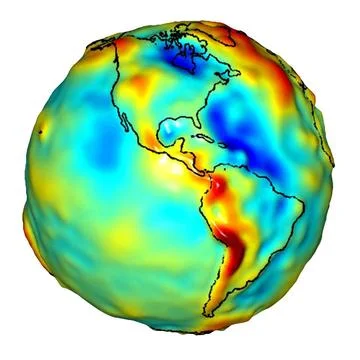 This visualization of a gravity model was created with data from NASA's Gra.. Foto stock