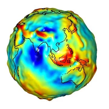 This visualization of a gravity model was created with data from NASA's Gra.. Stock Photos