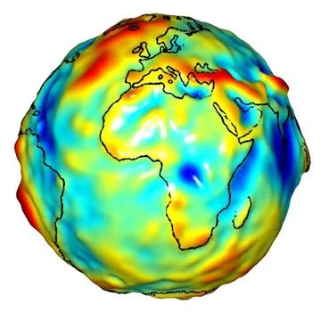 This visualization of a gravity model was created with data from NASA?s Gra.. Foto stock