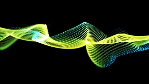 Visualization of green wave particle background Stock Footage 290825540