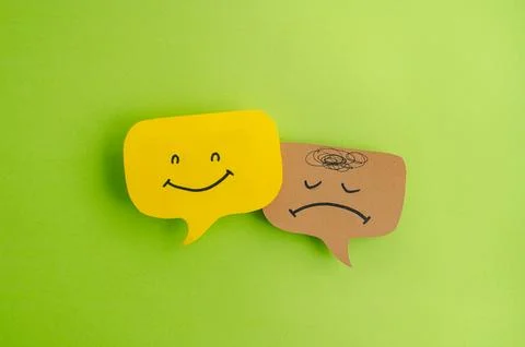 Visualization of human expressions and mental health concepts Stock Photos