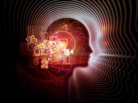 Visualization of Human Technology Stock Illustration