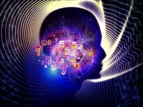 Visualization of Human Technology Stock Illustration