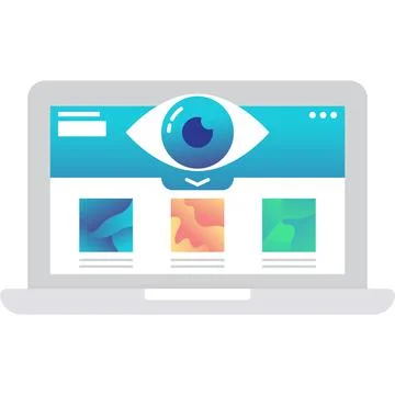 Visualization icon vector visual data on laptop Stock Illustration