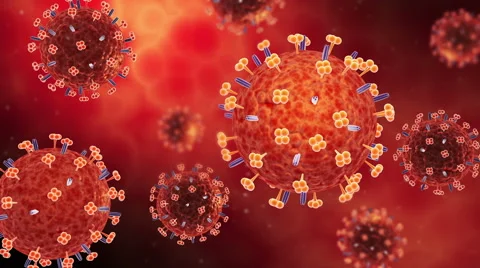 Visualization of influenza causing flu virus. Stock Footage