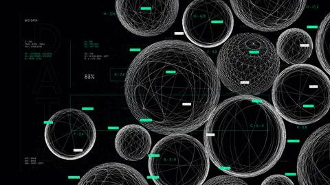 Visualization of information databases, analysis and processing of data flow, Stockillustratie