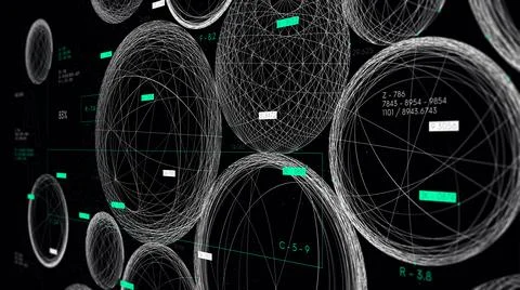 Visualization of information databases, analysis and processing of data flow, Stock-Illustration