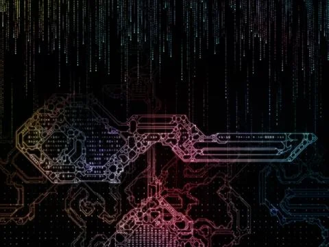 Visualization of Key Code Illustrazione stock