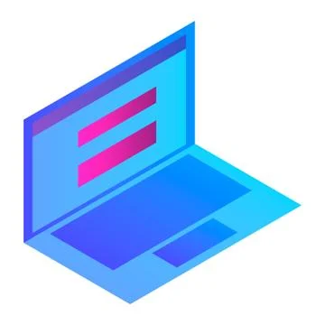 Visualization laptop icon, isometric style Stock Illustration