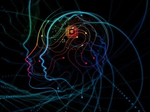 Visualization of Machine Consciousness Stock Illustration