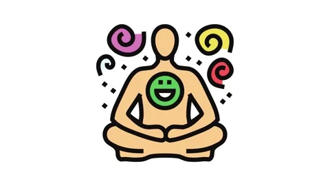 Visualization meditation yoga color icon animation Stock Footage 326098990