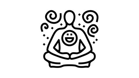 Visualization meditation yoga line icon animation Stock Footage 326135335