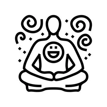 Visualization meditation yoga line icon vector illustration Stock Illustration