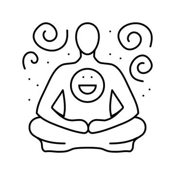 Visualization meditation yoga line icon vector illustration Stock Illustration