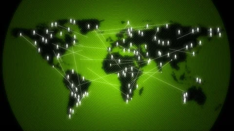 Visualization of messages sent and received by men and women worldwide. Video stock 12034878