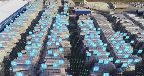 Visualization of a modern factory. Modern factory concept. Product ID scanning Stock Footage 274053910